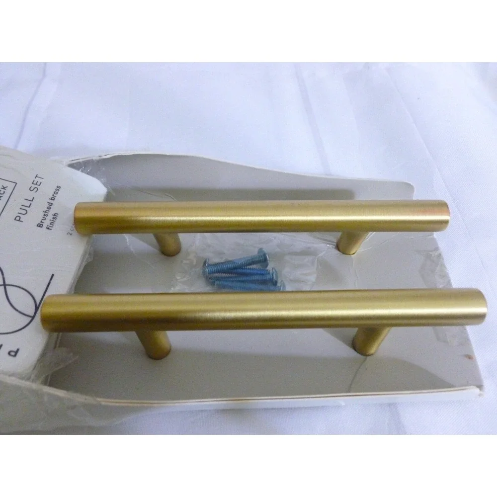 2 PROJECT 62 Brushed Brass Finish Pull Handles 5 3/8